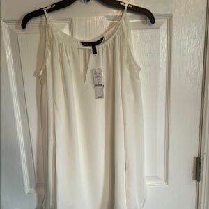 White House Black Market Cream Relaxed Sleeveless Camisole